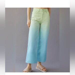 NWT BDG Ombre Wide Leg Jeans Blue Green Sz 26